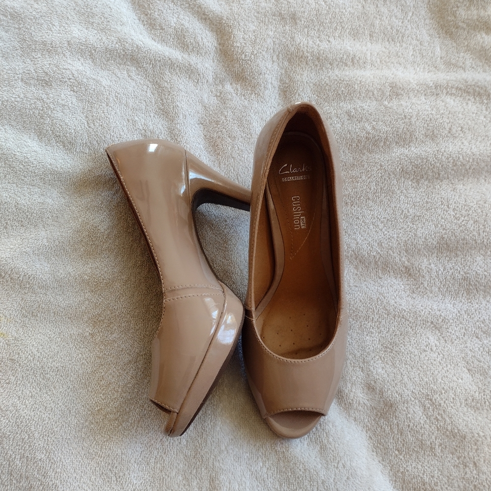 Clarks peeptoe heels